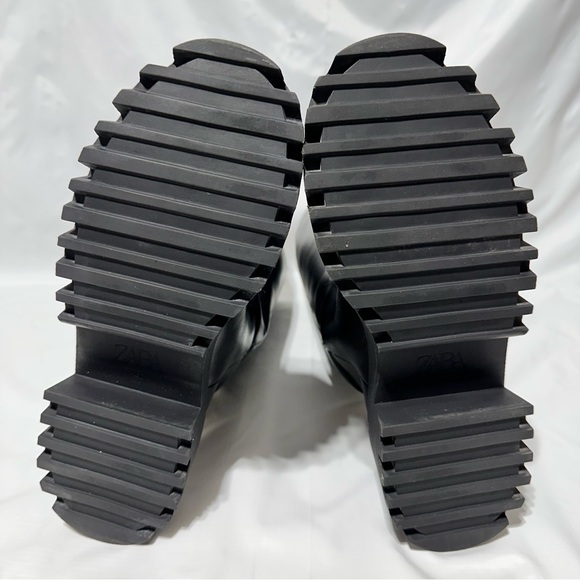 ZARA Chunky Lug Sole Knee-High Boots | Strike Aesthetic | Combat Biker sz 40 - Picture 2 of 12